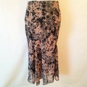 911 NWT Axcess Mermaid Pink Black Pattern Skirt, sz.8, lined.